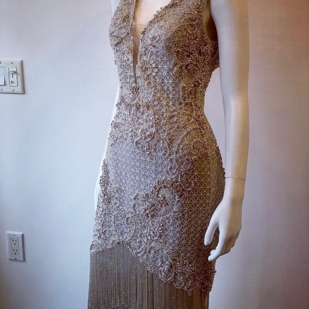 Hand beaded couture gown